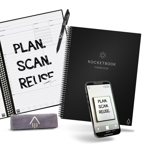 Cuaderno Rocketbook Fusion Plus Tamaño Carta Negro Infinito