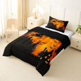 thumbnail image 2 of Feelyou Spooky Witch Twin Comforter Sets, Happy Halloween Gothic Castle Bedding Set, Black Reversible, 2-Piece, 1 Comforter and 2 Pillowcases, 2 of 7