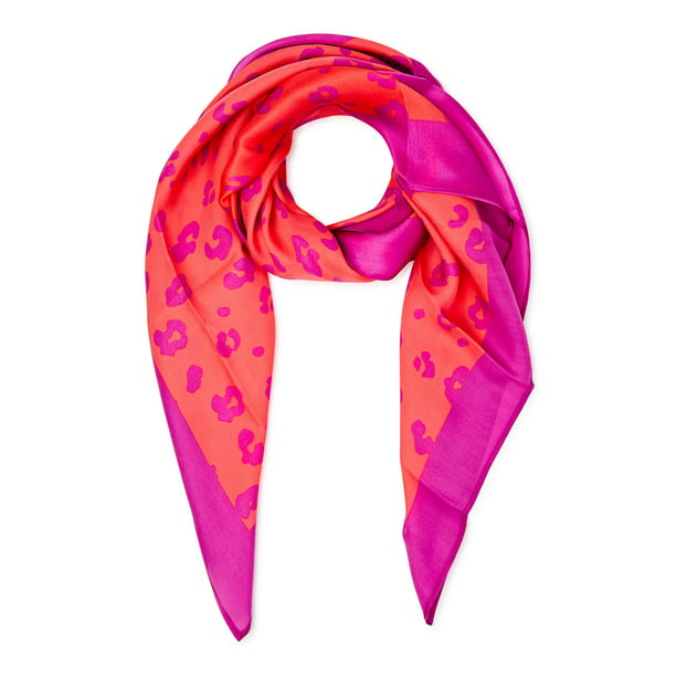 Scoop Print Silk Scarf for Women, Vivid Viola - Walmart.com