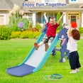 thumbnail image 4 of Ealing Indoor Toddler Slide for Ages 1-3,4 in 1 Baby Slide Climber Playset with Basketball Hoop and Ball,Blue, 4 of 10