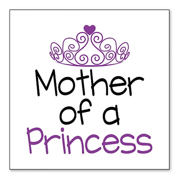 DistinctInk Custom Bumper Sticker - 3" x 3" Decorative Decal - White Background - Mother of a Princess