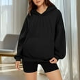 thumbnail image 2 of Girls Oversized Hoodies, Comfy Women's Hoodie Lightweight Pullover Long Sleeve Tops with Pocket Sweatshirt Solid Color Hoodied Sweatshirts Warm Fall Winter Athletic Wear Workwear, 2 of 7