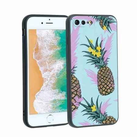 Pineapple-Tropical-Yellow-Flower-24 phone case for iPhone 7 Plus for Women Men Gifts,Soft silicone Style Shockproof - Pineapple-Tropical-Yellow-Flower-24 Case for iPhone 7 Plus