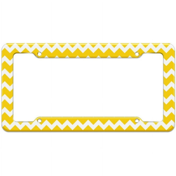 Chevrons Yellow Pattern License Plate Frame