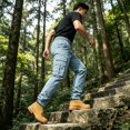 thumbnail image 6 of WJOSBXT Work Pants Mens Cuffed Cargo 2026 Water Resistant Ripstop Tapered Carpenter Pants Straight Leg Stretch Solid Outdoor Tactical Pants L, 6 of 9