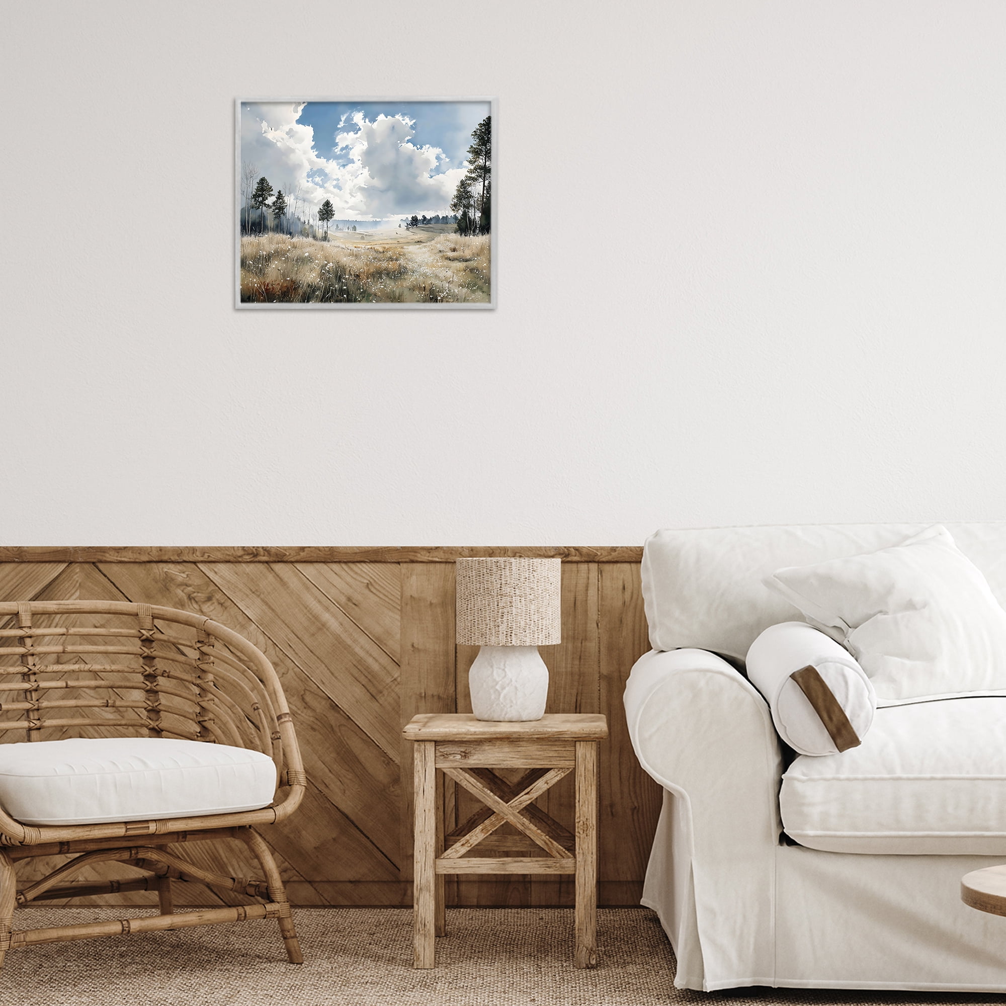 Stupell Industries Blue Kissed Landscape Gray Framed Giclee Art, design by Franklyn Gregory