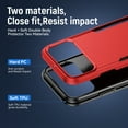 thumbnail image 5 of Dteck Case for iPhone 17 Pro 6.3 Inch, Heavy Duty Shockproof Rugged Phone Cover with Lanyard, Tempered Glass Screen Protector and Camera Lens Cover,Red, 5 of 9