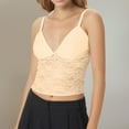thumbnail image 2 of Lixiuxyad Casual Tank Tops Women Contrast Lace Trim Crop Tank Top Sexy Vintage Spaghetti Strap Camisole Summer Streetwear(Beige L), 2 of 5
