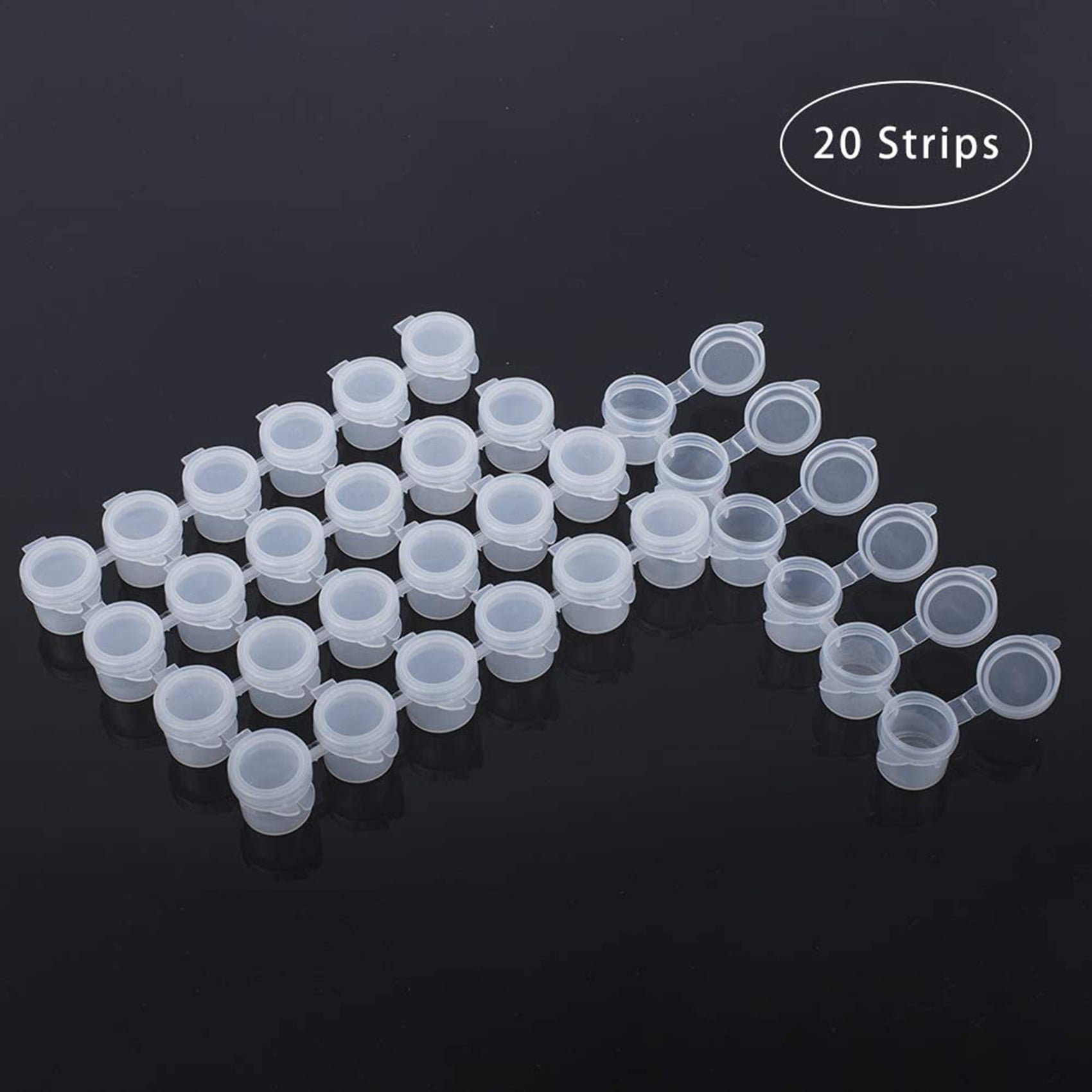 100 Strips 120 Pots 5Ml 6 Cups Mini Empty Paint Pot Pod Strips Paint Strips Arts and Crafts Plastic Storage Containers