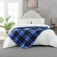 thumbnail image 5 of Flannel Fleece Throw Blanket 60 x 80 Inches, All Season Plaid Blue Blanket for Bed, Couch, Car, 5 of 5