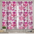 thumbnail image 2 of Ambesonne Hearts Valance & Curtain, Love Design, 55"x30", Hot Pink Purple Pink, 2 of 6