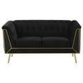 thumbnail image 2 of Holly Tuxedo Arm Tufted Back Loveseat Black, 2 of 5