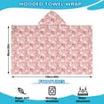 thumbnail image 2 of Pink Christmas Snowman Pattern Hooded Bath Towel，60"x35" for Ages 3 To 12 Kids, Quick Dry Lightweight Soft Microfiber Hood Beach Towel Cover Up for Kids, 2 of 7