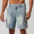thumbnail image 2 of WILLBEST Jeans Mujer Pantalones Cortos Vaqueros Lavados Informales de Verano para Hombre, Holgados, para Trabajo En La Calle, Con Bolsillos Grandes, Cómodos, Hasta La Rodilla. Mediana, 2 of 5