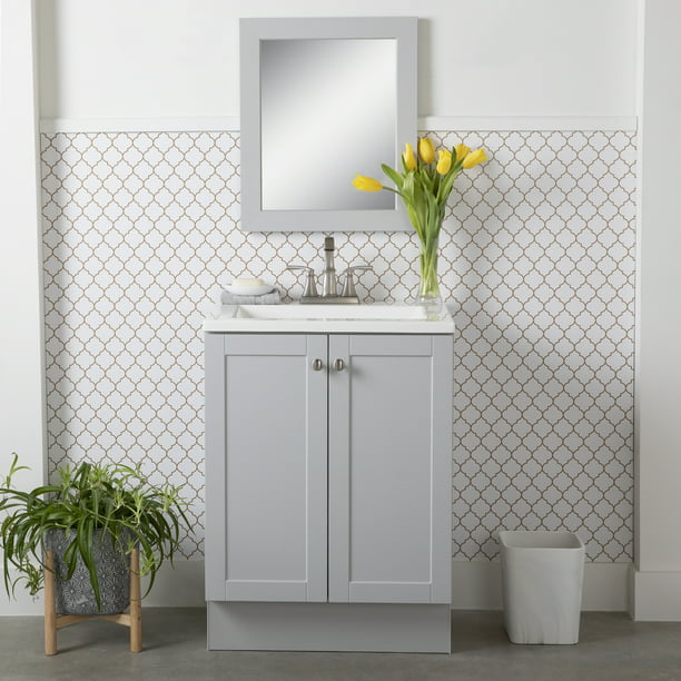 Mainstays 24 Bathroom Vanity W Top, Bathroom Wall Vanity Cabinet With Mirror