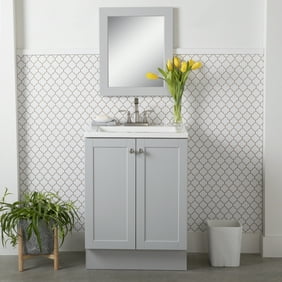 Mainstays 24" Bathroom Vanity w/Top & Mirror (Pearl Gray)
