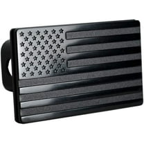 USA American Flag Metal Trailer Hitch Cover (Fits 2" Receivers, Black)