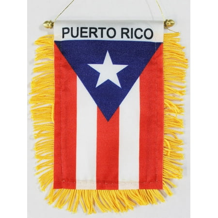 Puerto Rico Flag Car - Puerto Rico Window Hanging Flag