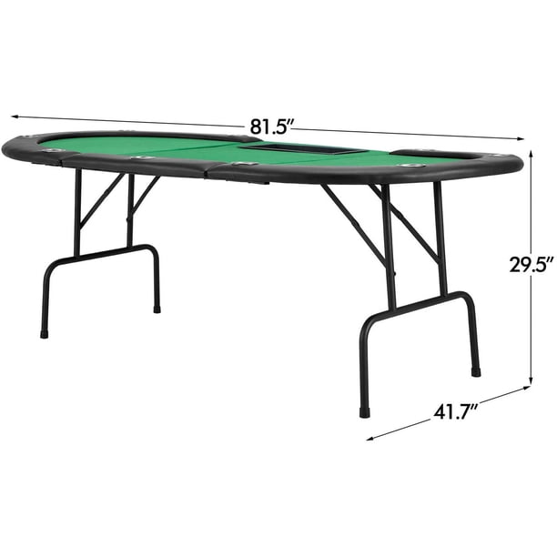 Table Poker Pliable 8 Joueurs Table De Poker Pliable Pour 8 Joueurs - 182x82x75 Cm, Surface Feutre, Porte-gobelets, Cadre Métal, Pré-assemblée Dimensions 182x82x75 Cm
