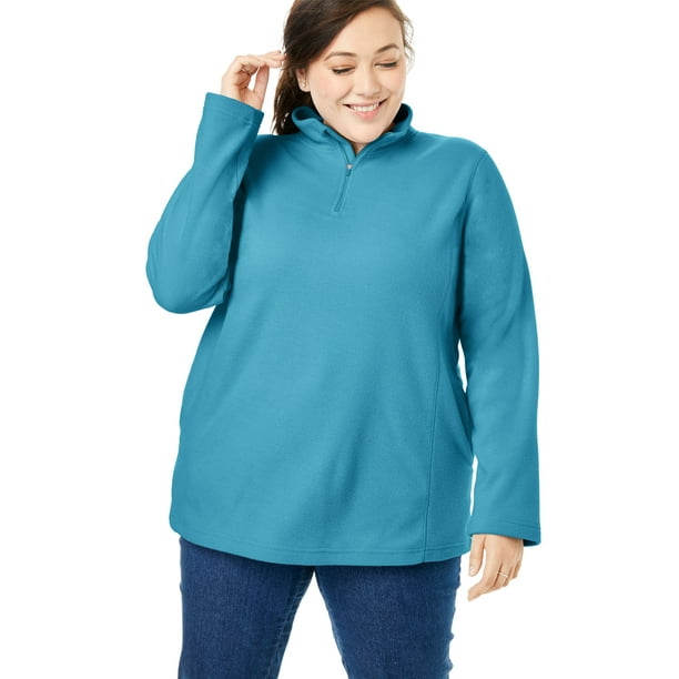 Woman Within Woman Within Plus Size QuarterZip Microfleece Pullover