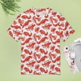 thumbnail image 4 of Crawfish Pattern Print Womens Tops Women's Fashion Casual Short Sleeve Flower Print Round Neck Pullover Top Blouse, 4 of 6
