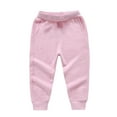thumbnail image 5 of BRGZLK Boys Outfits Solid Color Long Sleeved Casual Sweatshirt and Sweatpants for Daily Wear Fall Fashion Outfits Pink 12-18 Months, 5 of 5