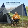 thumbnail image 3 of Outsunny Easy Set-Up Camping Tent with Porch, Floor and Carry Bag, for 2-3 Person Backpacking Camping Hiking, Blue, 3 of 9