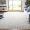 thumbnail image 4 of Safavieh Madison Hannah Chevron Geometric Area Rug, Ivory/Aqua, 6'7" x 6'7" Square, 4 of 15