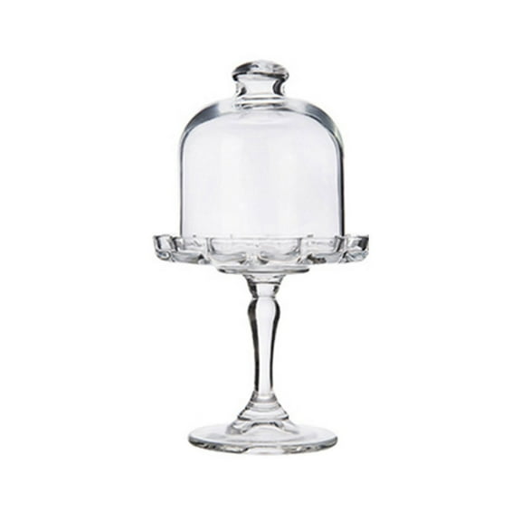 Elegant European Styles Clear Glass Dessert Plate High Foot Cake Stand Dome Cover for Pastries Snacks and Party Serving