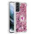 thumbnail image 2 of Funda para Samsung Galaxy S21 Plus 5G con Brillo Líquido Flotante, Purpurina, Parachoques y Anillo Giratorio Soporte, 2 of 5