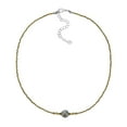 thumbnail image 5 of Charming Luminous Round Labradorite Fashion Gold Beads Sterling Silver Necklace, 5 of 5