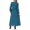 thumbnail image 3 of INSPIRE CHIC Vestidos de Mujer Cuello Redondo Mangas Largas de Linterna Vestido Maxi Formal XL Azul Lago, 3 of 6