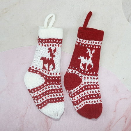 Christmas Stocking 1pcs 8'' Small Xmas Stocking, Wool Stocking for