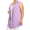 thumbnail image 4 of Women's Sleeveless Open Front Cardigan Lightweight Solid Drape Vest, 4 of 5