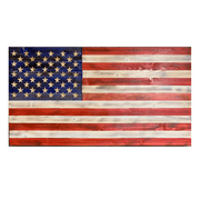 Handmade Wooden American Flag, Red White and Blue Indoor or Outdoor Patriotic Wall Art