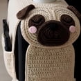 thumbnail image 4 of XIBUFE Crochet Dog Sofa Arm Organizer, Handmade Knit Armrest Caddy with Cup Holder for Remotes, Phone, Treats - Pet Themed Couch Storage, 4 of 7