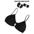 thumbnail image 3 of Spencer Womens Swimsuits Two Piece Bikini Sets Bathing Suits for Women Summer Solid V Neck Swimwear Beachwear, Black, 3 of 8