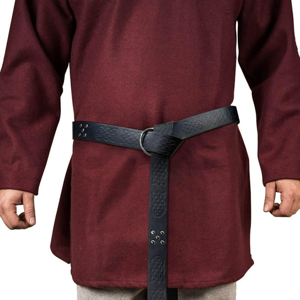 Cinturón Medieval Hugo para Hombre en relieve Negro