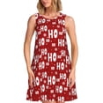 thumbnail image 1 of Easygdp Ho-Ho-Ho para Vestido Transpirable de Mujer, Vestido Suelto de Manga Corta con Pliegues y Bolsillos para el Verano, 1 of 7