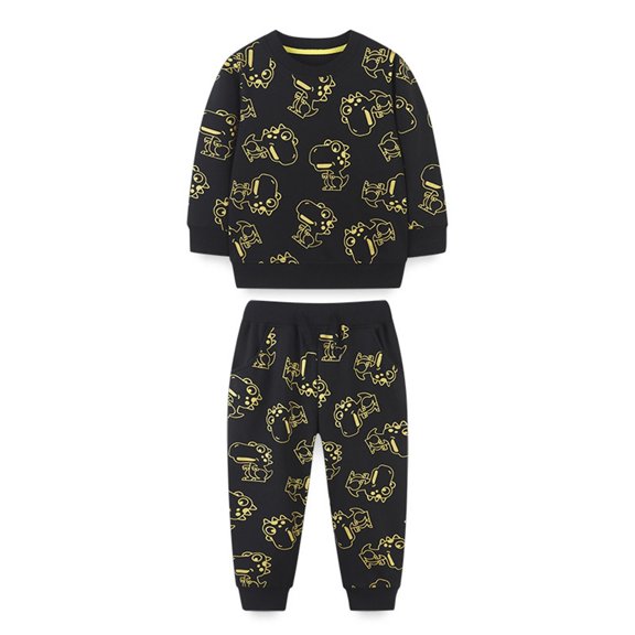 Bysome Summer Outfits Set For Kids Boys Baby Toddler Kids Outfit Soft Cotton Warm Crewneck Cartoon Dinosaur Long Sleeve Pullover Pants Clothes Set For Or Girls For 5-6 Years