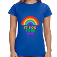 thumbnail image 2 of It's OK to Be Gay Equality LGBT Pride Rainbow Gay Lesbian Shirts for Women, 2 of 8