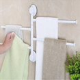 thumbnail image 2 of 4-Arm Wall Mounted Swivel Towel Rack, Fold Towel Rack, 180°Rotating Towel Warmer for Bathroom Kitchen (Grey), 2 of 5