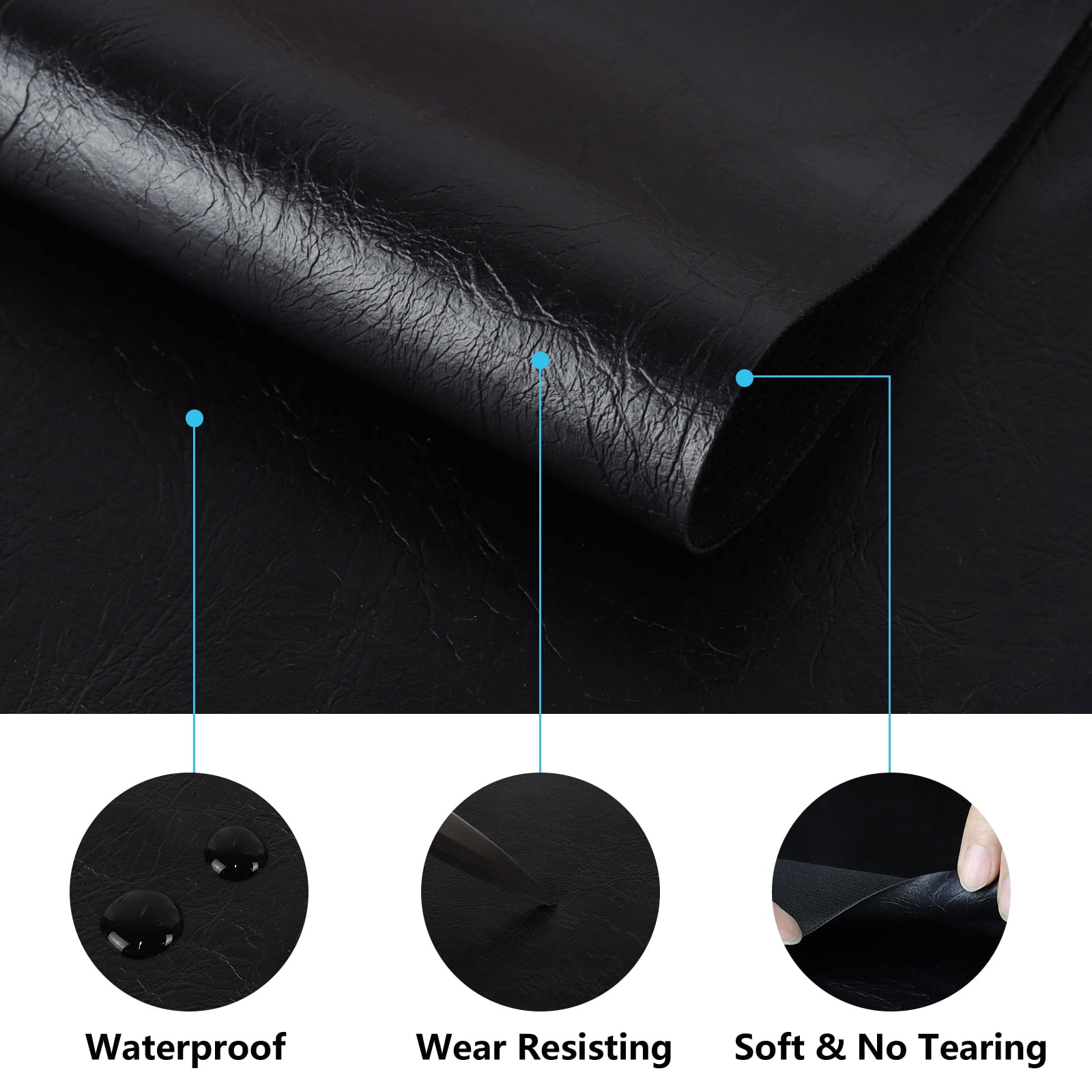Marine Vinyl Synthetic Leather Material Heavy Duty Upholstery for Car Interiors, Home Decoration, Crafts