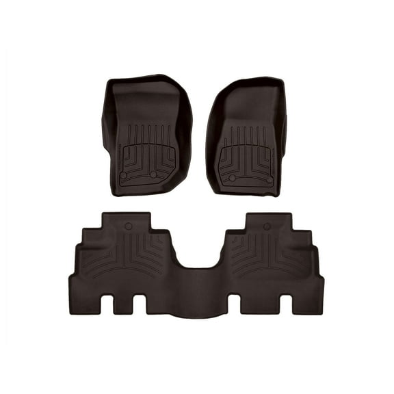 WeatherTech FloorLiner HP Custom Fit Floor Mats compatible with Jeep Wrangler Unlimited 4-Door, Wrangler JK Unlimited 4-Door - 1st & 2nd Row, Cocoa