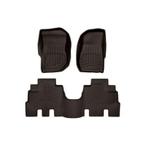 WeatherTech FloorLiner HP Custom Fit Floor Mats compatible with Jeep Wrangler Unlimited 4-Door, Wrangler JK Unlimited 4-Door - 1st & 2nd Row, Cocoa