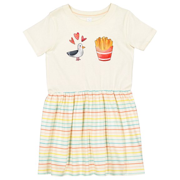 Inktastic Seagull and French Fries Girls Toddler Dress