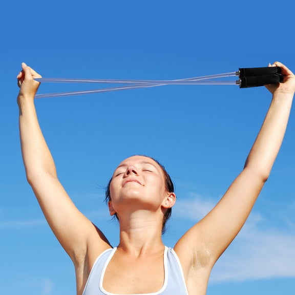 ETEREAUTY Durable Blue Chest Expander Rope with Non Slip Handle for Muscle Exercise and Home Workouts