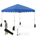 thumbnail image 1 of Gymax 10 X 10 FT Pop up Canopy Tent Portable Foldable Patio Shelter w/ Wheeled Bag Blue, 1 of 10