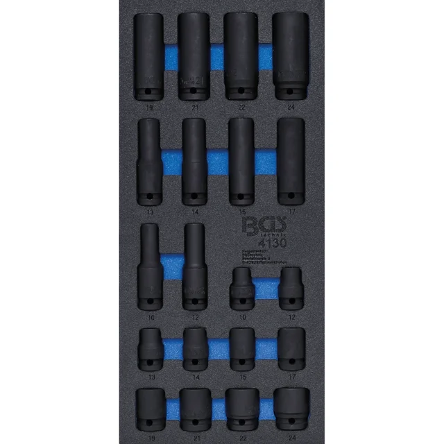 JUEGO DADOS IMPACTO HEXAGONO | 1/2" | 10 - 24 MM | BGS 4130