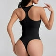 thumbnail image 4 of TTUHYWXI Women Sexy Square Neck Thong Bodysuit Backless Cami Bodysuit Top (Black, S), 4 of 5